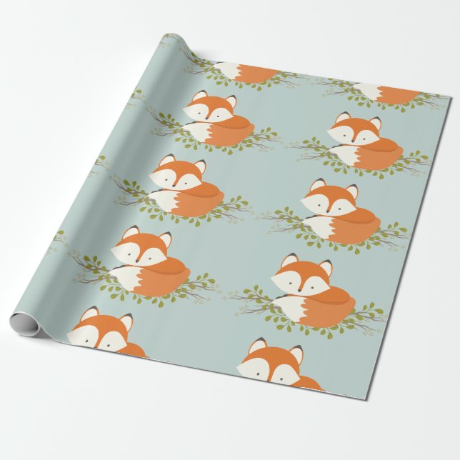 Papel de envolvimiento para bebé de Woodland Fox (Desenrollado)