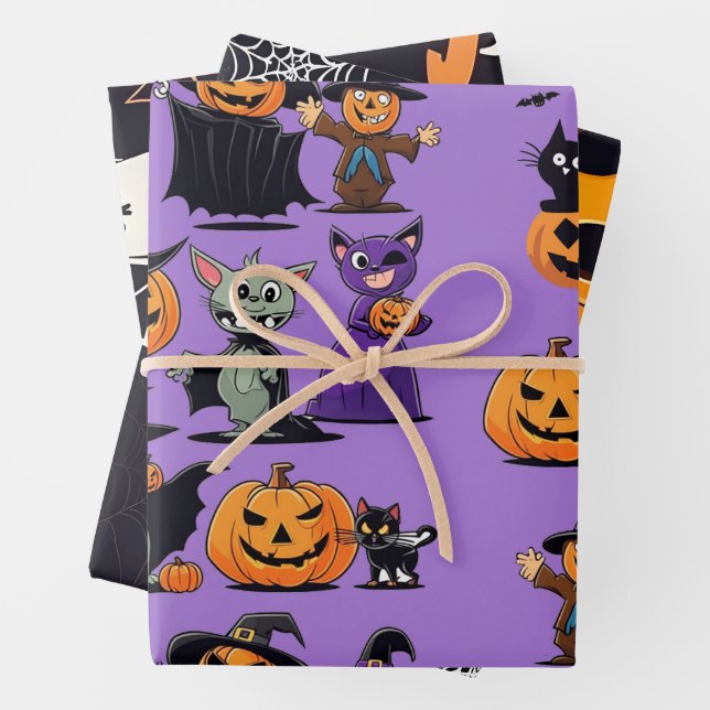 Papel de envolvimiento para calabaza de Halloween  (In situ)