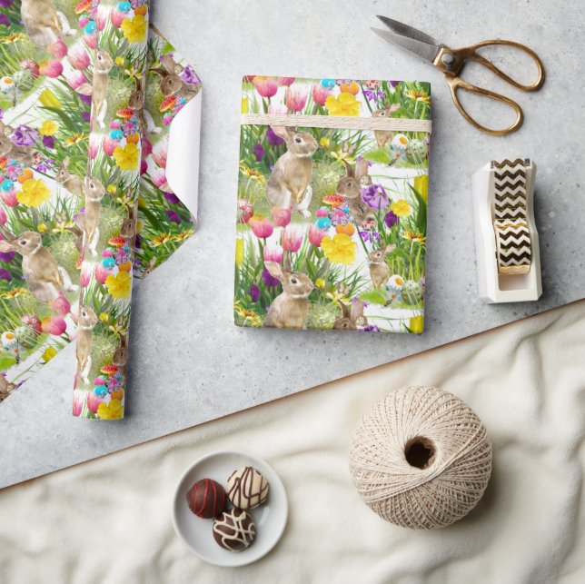 Papel de envolvimiento para conejo de pascua/envol (Artesanía)