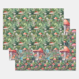 Papel de envolvimiento para el bosque de champiñon