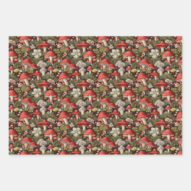 Papel de envolvimiento para el bosque de champiñon (Anverso 3)