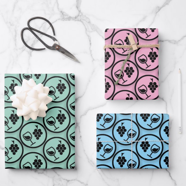 Papel de envolvimiento para el diseño de uvas y vi (Anverso)