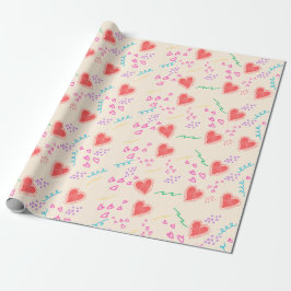 Papel de envolvimiento para el patrón rojo del cor
