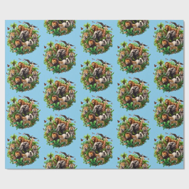 Papel de envolvimiento para el primer cumpleaños d (Superficie plana)