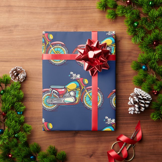 Papel de envolvimiento para motocicletas de diseña (Regalo de vacaciones)
