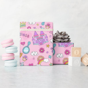 Papel de envolvimiento para princesas rosas, 30" x