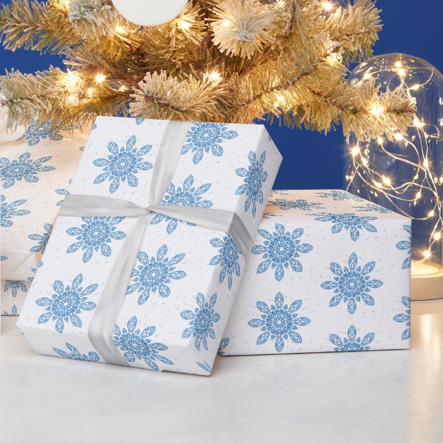 Papel de envolvimiento para regalo de copo de niev (Vacaciones)