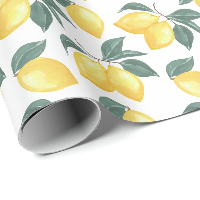 Papel de envolvimiento para regalo de verde limón (Esquina del rollo)