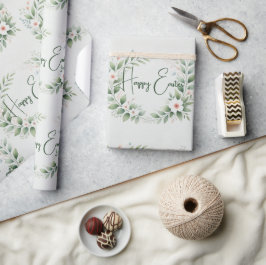 Papel de envolvimiento pastel con diseño verde y f