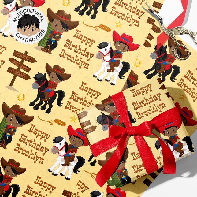 Papel de envolvimiento personalizado de Cowboy neg (Subido por el creador)
