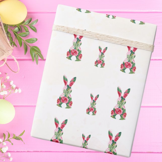 Papel de envolvimiento personalizado de Pascua - c (Personalized Easter Wrapping Paper - Cute Bunny)