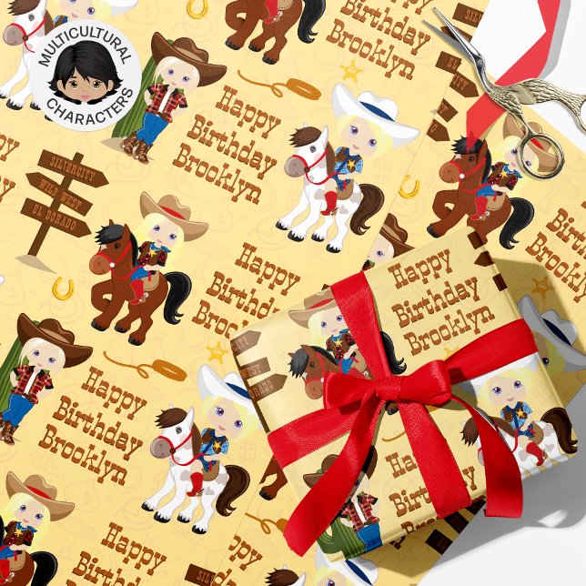 Papel de envolvimiento personalizado de vaca rubia (Subido por el creador)