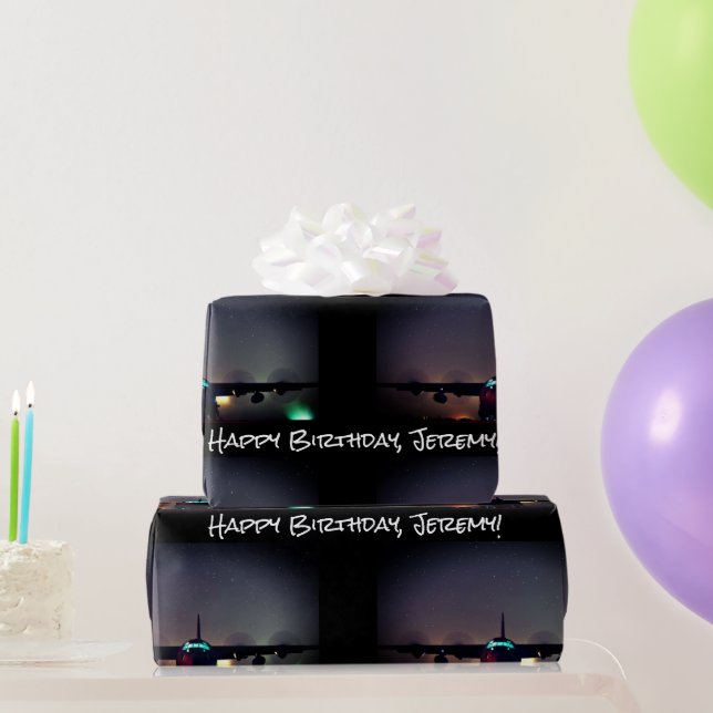 Papel de envolvimiento personalizado del plano de  (Regalos de fiesta)