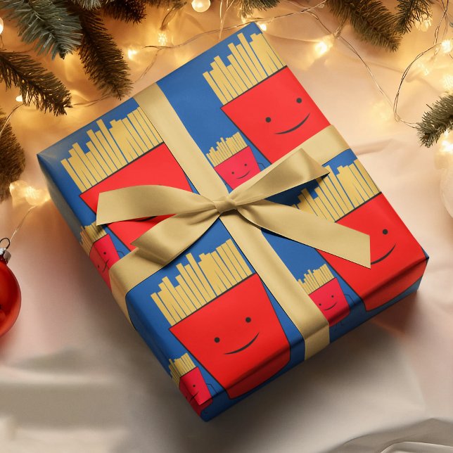Papel de envolvimiento Personalizado Fries (french fries birthday packing gift wrap,gift wrapping paper,return gift wrap paper,paper gift)