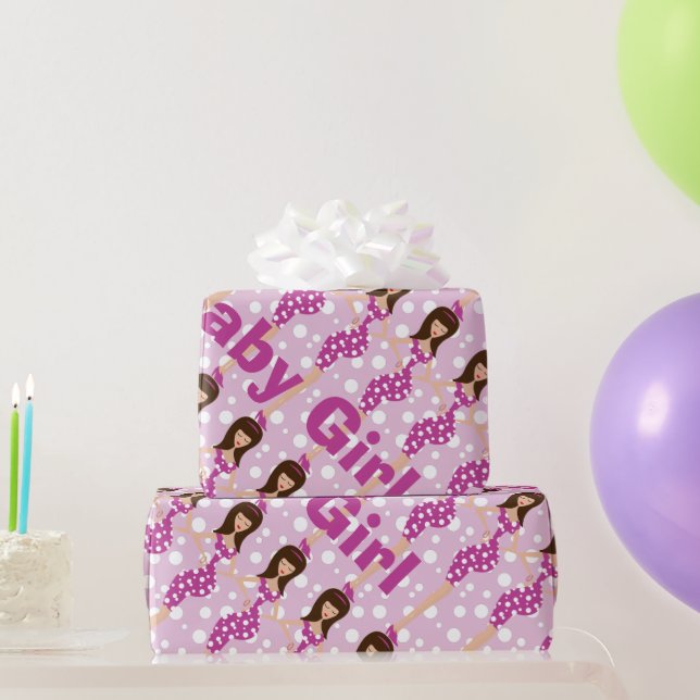 Papel de envolvimiento personalizado para niñas (Regalos de fiesta)