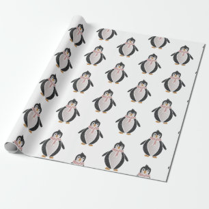 Papel de envolvimiento pingüino moderno y Purpurin