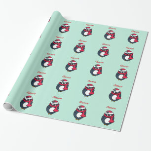 Papel de envolvimiento pingüino personalizado