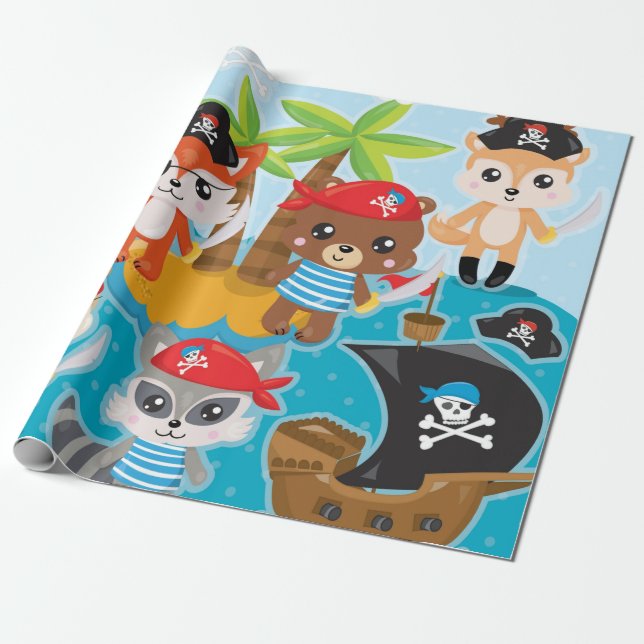 Papel de envolvimiento pirata de la tripulación de (Desenrollado)