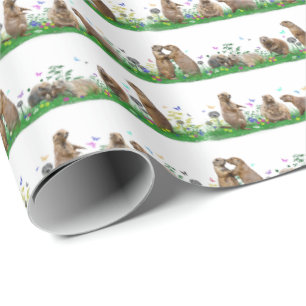 Papel de envolvimiento Prairie Dog Meadow (elegir 