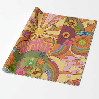 Papel de envolvimiento psicodélico Groovy Retro