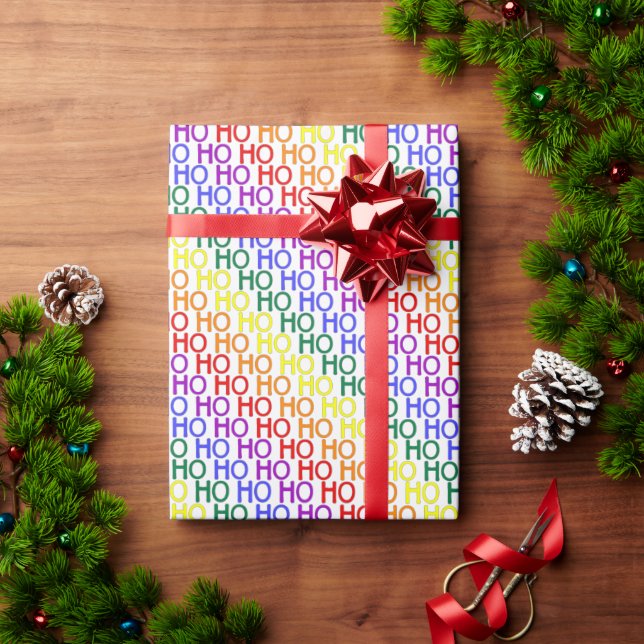 Papel de envolvimiento Rainbow Ho Ho Ho (Regalo de vacaciones)