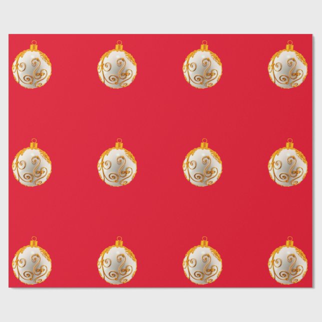 Papel de envolvimiento rojo con adorno de retenes  (Superficie plana)