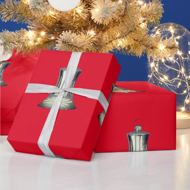 Papel de envolvimiento rojo de las campanas platea (Vacaciones)