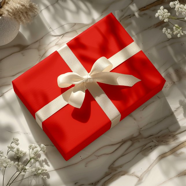 Papel de envolvimiento rojo festivo (Festive Red Wrapping Paper)