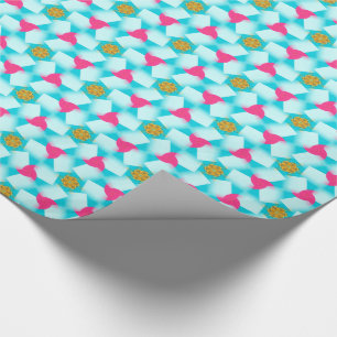 Papel de envolvimiento rosa azul turquesa Confetti