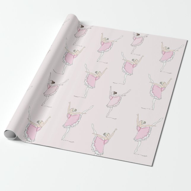 Papel de envolvimiento rosa Ballerina rosa (Desenrollado)