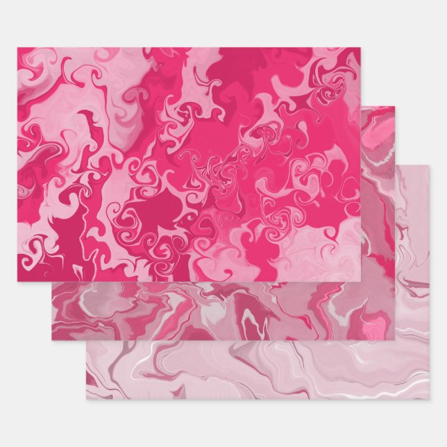 Papel de envolvimiento rosa brillante conjunto de  (Set)