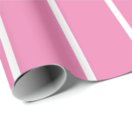 Papel de envolvimiento - Rosa con franjas blancas