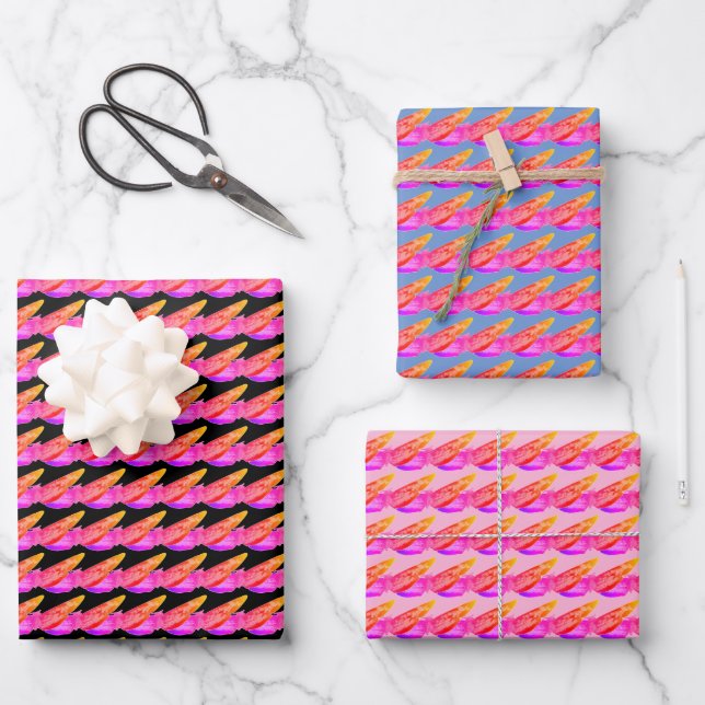 Papel de envolvimiento rosa de mariposa conjunto d (Anverso)