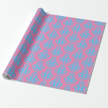 Papel de envolvimiento rosa y azul para el anclaje
