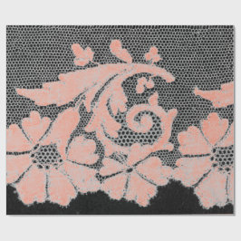 Papel de envolvimiento ROSA Y NEGRO ANTIGUO LACE