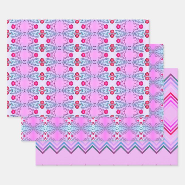 Papel de envolvimiento rosa y Verde azulado conjun (Set)