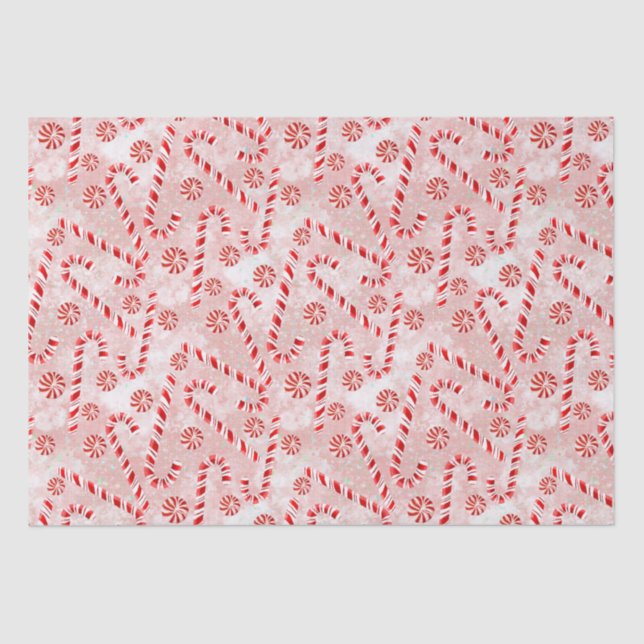Papel de envolvimiento rosado Candy Cane (Anverso)