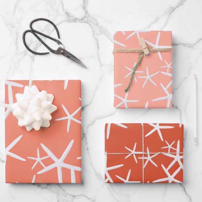 Papel de envolvimiento rosado de patrón de las est (Anverso)