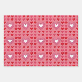 Papel de envolvimiento rosado rosa de los corazone