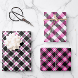 Papel de envolvimiento rosado y negro de búfalo