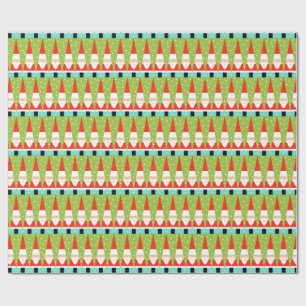 Papel de envolvimiento Santa geométrico retro