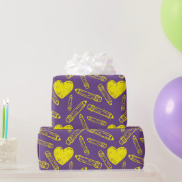 Papel de envolvimiento sin foco: amor a lápiz del 