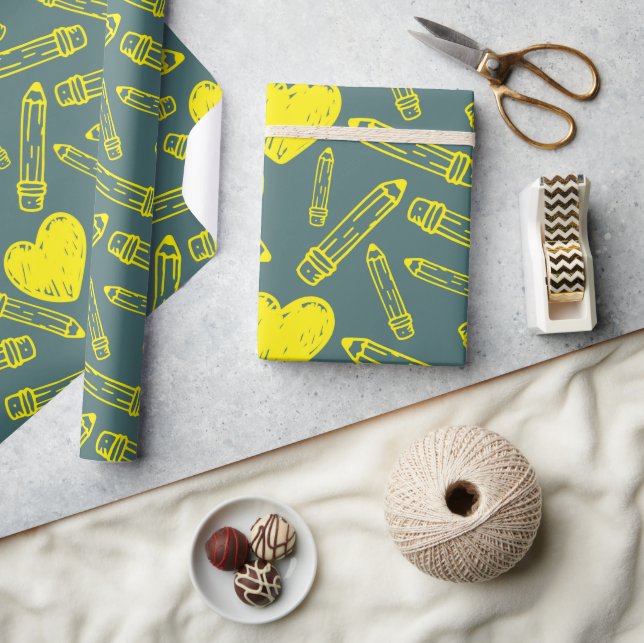 Papel de envolvimiento sin foco: amor a lápiz del  (Artesanía)