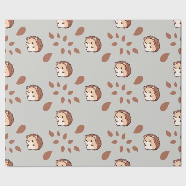 Papel de envolvimiento sin foco gris: erizos de ot (Costura)