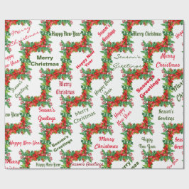 Papel de envolvimiento tipográfico rojo, verde Nav