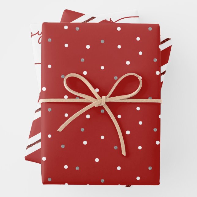 Papel de envolvimiento variado de Navidades rojos  (In situ)