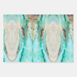 Papel de envolvimiento Verde azulado de color de a