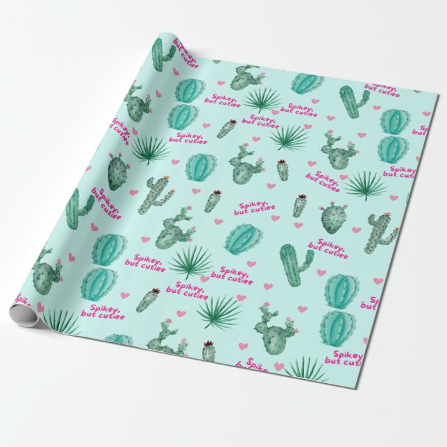 Papel de envolvimiento verde de Cactus (Desenrollado)