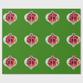 Papel de envolvimiento verde de color rojo y plate