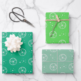 Papel de envolvimiento verde en el patrón de fruta
